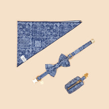 Load image into Gallery viewer, Bailey Bowtie Collar - Indigo Print