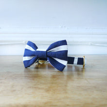 Load image into Gallery viewer, Bailey Bowtie Collar - Heavy Blue Denim Stripe
