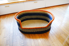 Load image into Gallery viewer, Sprawler Handwoven Dog Bed Basket - Navy Stripe (Store pick up only)