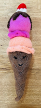 Load image into Gallery viewer, Double Scoop Cone Squeaker Toy - Brown

