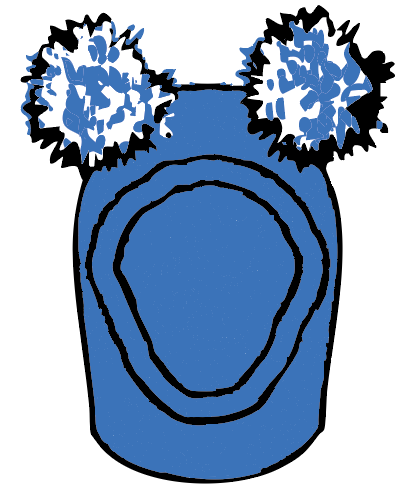 Pom Pom Sweater Hood - Blue