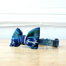 Load image into Gallery viewer, Blue Ikat Dog Bowtie and Collar
