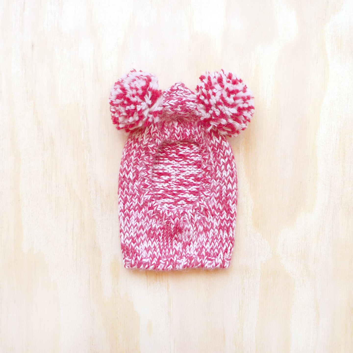 Pom Pom Sweater Hood -  Marled Cherry Pink