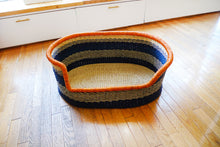 Load image into Gallery viewer, Sprawler Handwoven Dog Bed Basket - Navy Stripe (Store pick up only)
