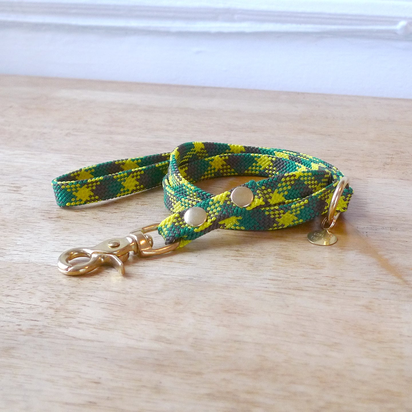 Upcycled Green Flat Rope Small Dog or Puppy leash